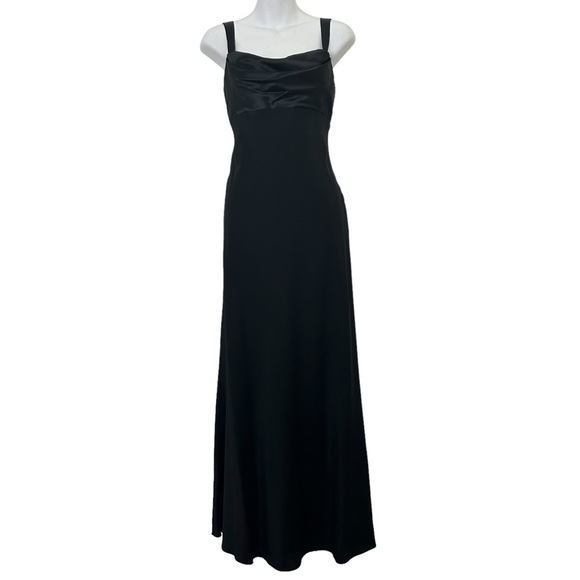 Aspeed Dresses & Skirts - Aspeed Vintage satin crepe full length dress black sleeveless small witchy 90s